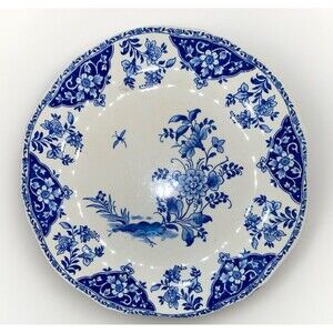Faiencerie De Gien France Delft Blue Pattern Ceramic Salad Plate Lot Of 4 French